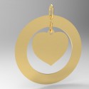 Médaille Coeur suspendu dans cercle